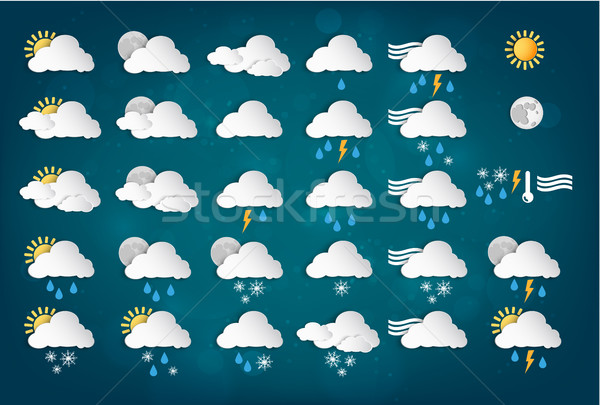 Weather Icons clouds Stock photo © Panaceadoll