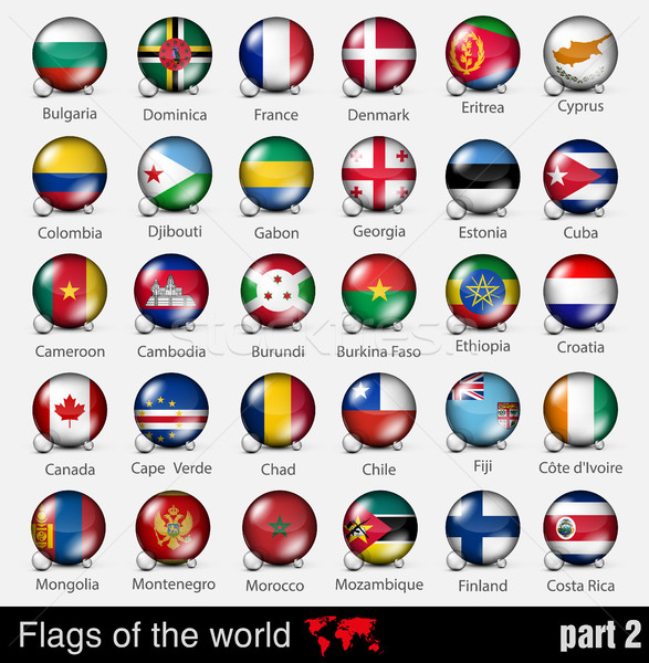 Drapeaux tous pays ball 3d ombres design [[stock_photo]] © Panaceadoll