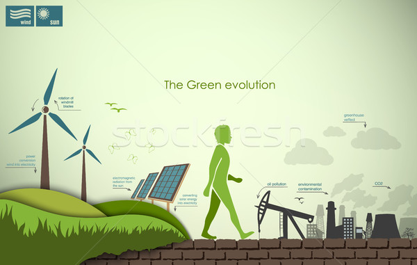 evolution of the concept of greening of the world infographics Stock photo © Panaceadoll