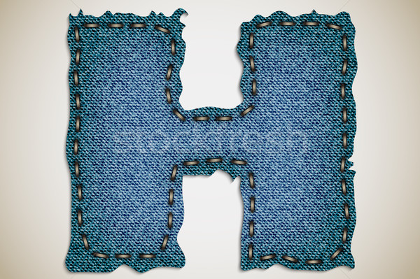 Denim Schreiben Alphabet Textur Jeans Vektor Stock foto © Panaceadoll