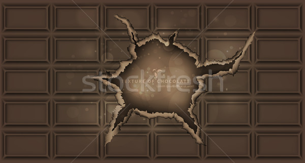texture of chocolate bar with broken ends and text Stock photo © Panaceadoll