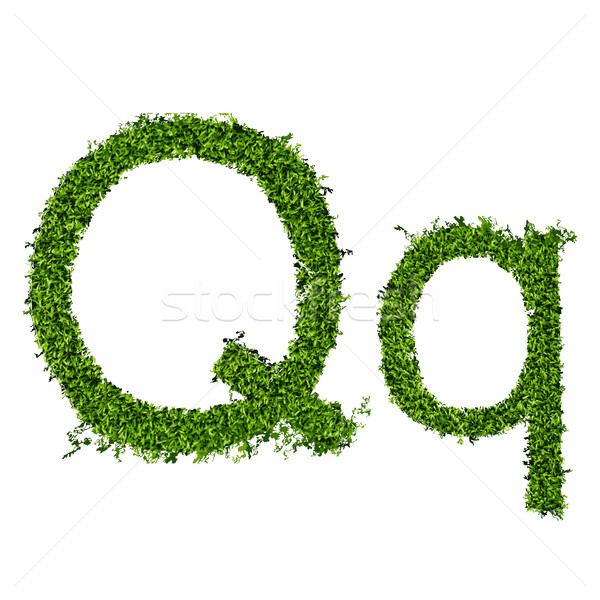 Isolated grass alphabet on white background Stock photo © Panaceadoll