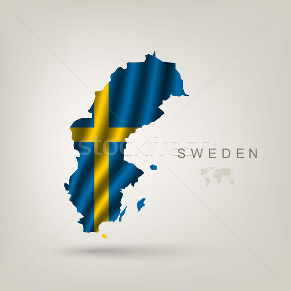 Stock foto: Flagge · Schweden · Union · zerschlagen · Textur · Design