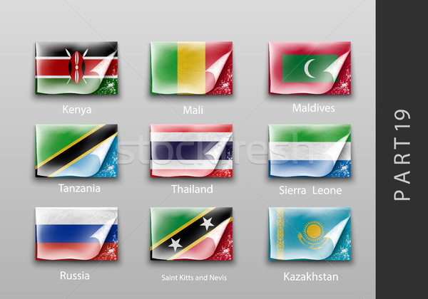 Vlaggen vorm schaduwen textuur achtergrond reizen Stockfoto © Panaceadoll