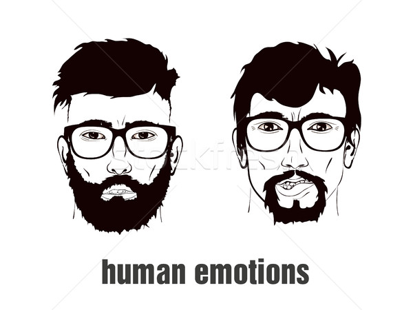 hairstyles with a beard in the face, full face Stock photo © Panaceadoll