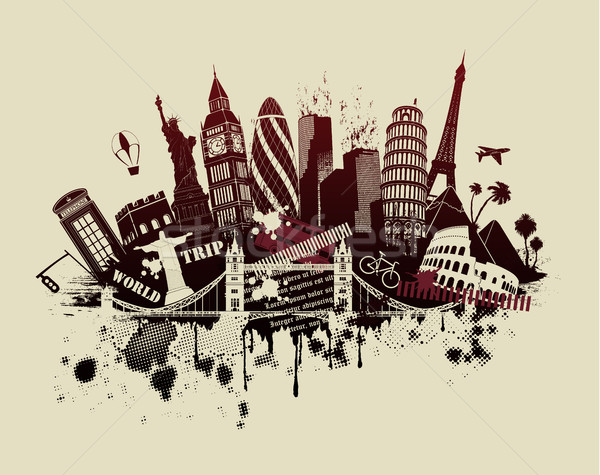 Internationaux grunge illustration design vacances vacances [[stock_photo]] © Panaceadoll