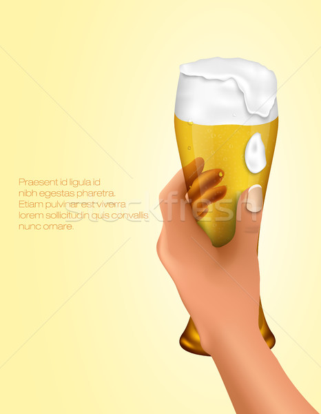 hand holding a glass of light beer Stock photo © Panaceadoll