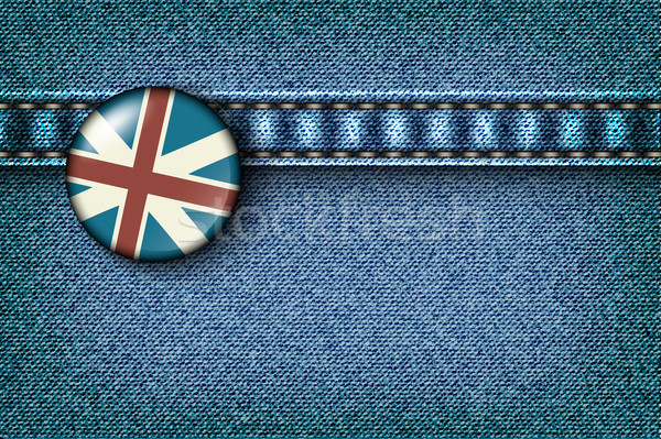 Badge with the UK flag on the jeans texture Stock photo © Panaceadoll