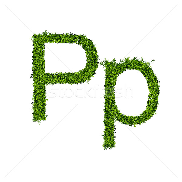 Isolated grass alphabet on white background Stock photo © Panaceadoll