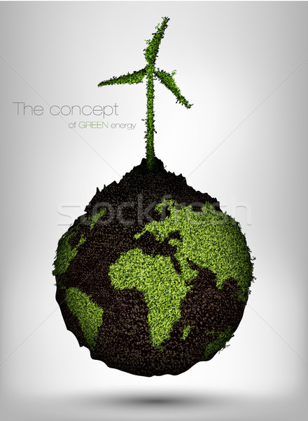concept of green energy on the planet Stock photo © Panaceadoll