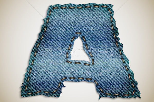 Dril scrisoare alfabet textură blugi vector Imagine de stoc © Panaceadoll