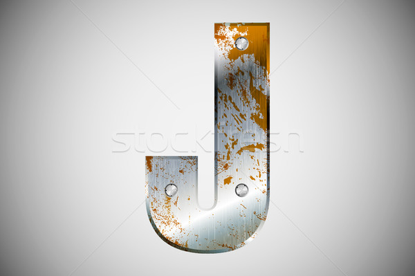Metal cartas alfabeto tecnología signo industrial Foto stock © Panaceadoll