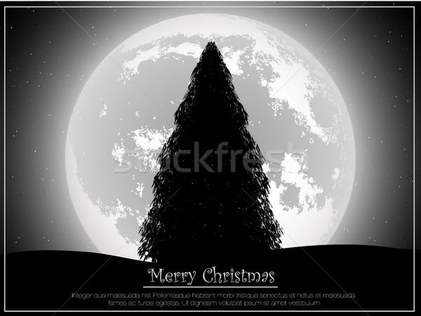 silhouette of a Christmas in the background of the moon Stock photo © Panaceadoll