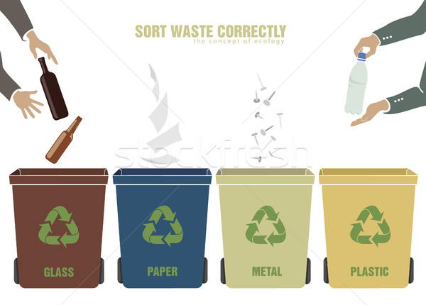 Zdjęcia stock: Ekologia · skorygowania · odpadów · człowiek · zielone · butelki