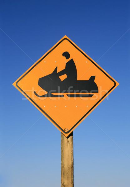 snowmobile road sign Stock photo © pancaketom