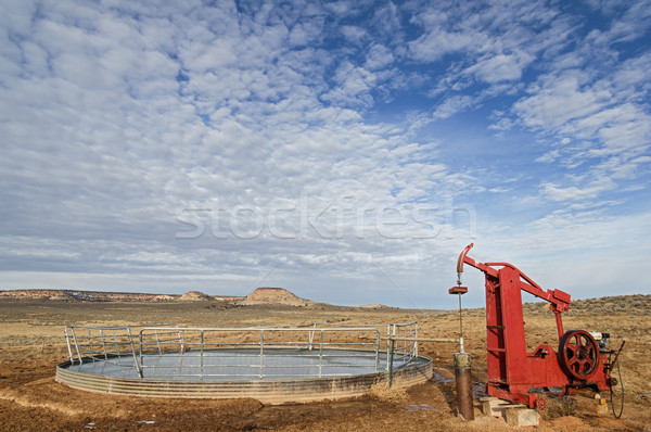 Water Well And Stock Tank Stock photo © pancaketom