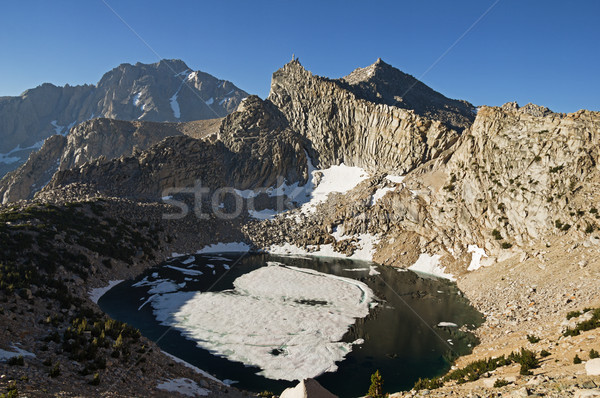 Big Pothole Lake and Nameless Pyramid Mountain Stock photo © pancaketom