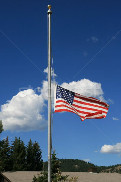 Bandiera metà personale Stati Uniti ufficiale lutto Foto d'archivio © pancaketom
