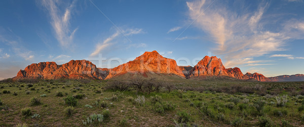 Red Rocks Sunrise Panorama Stock photo © pancaketom
