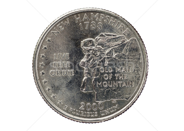 New Hampshire çeyrek sikke yalıtılmış beyaz para Stok fotoğraf © pancaketom