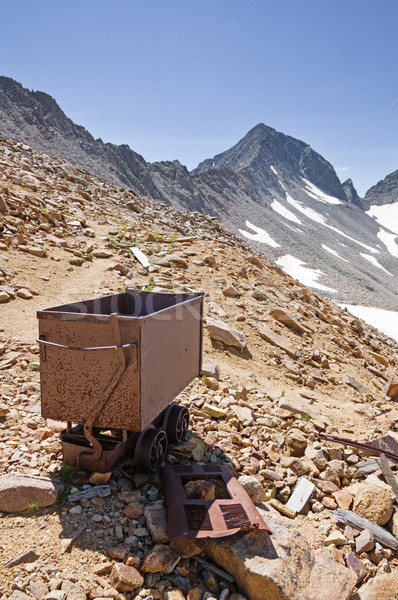 [[stock_photo]]: Vieux · rouillée · panier · Colorado · montagne · mine