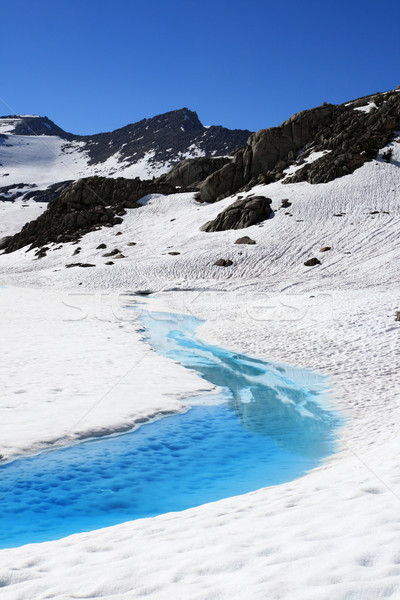 blue melting snowy lake Stock photo © pancaketom