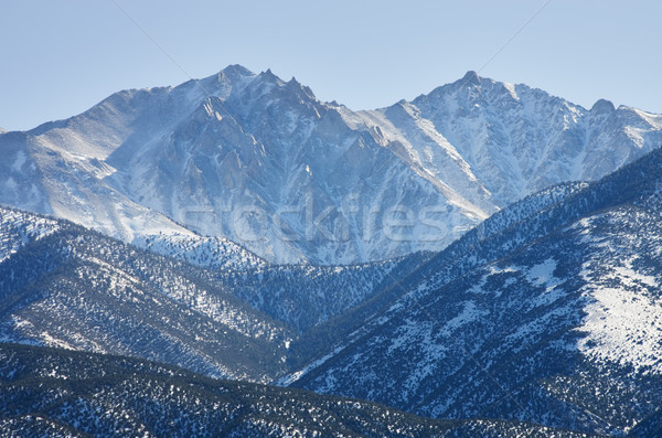 [[stock_photo]]: Frontière · pic · point · Nevada · neige · hiver