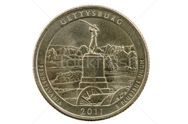 Trimestre moneta Pennsylvania isolato bianco soldi Foto d'archivio © pancaketom