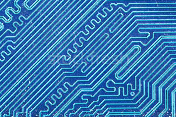 Afgedrukt circuit macro Blauw elektrische printplaat Stockfoto © pancaketom