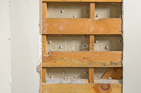 Száraz fal eltávolítás adag öreg belső Stock fotó © pancaketom