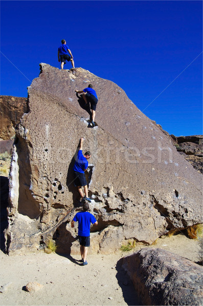 man bouldering series Stock photo © pancaketom