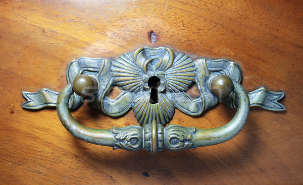 Antique laiton tiroir lock serrure [[stock_photo]] © pancaketom