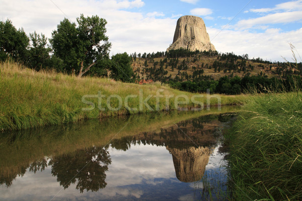 Devils Tower reflection Stock photo © pancaketom