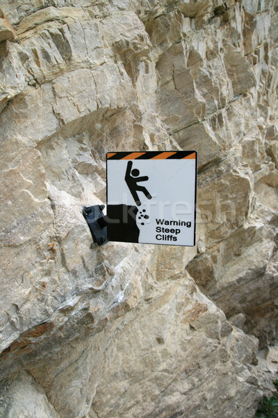 Steep Cliffs Warning Sign Stock photo © pancaketom