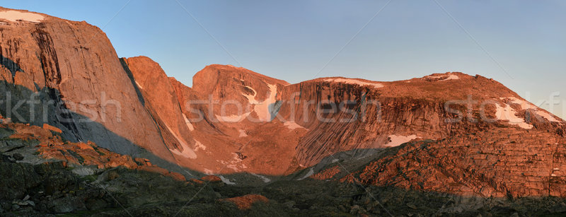 alpenglow on cliffs Stock photo © pancaketom