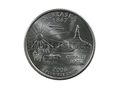 Fort kwartaal munt geïsoleerd witte geld Stockfoto © pancaketom