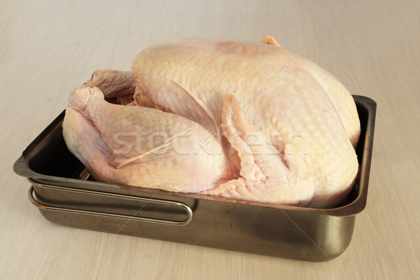 raw turkey in pan Stock photo © pancaketom