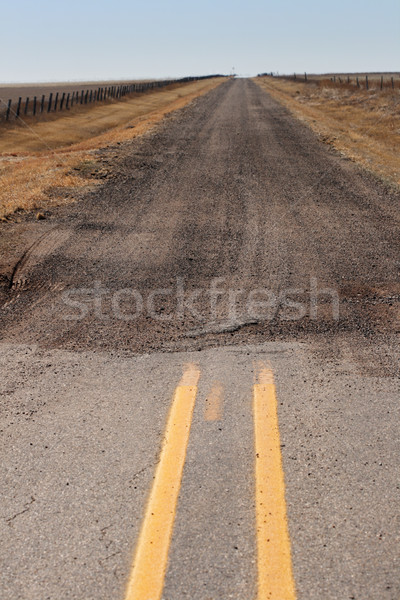 Stock photo: end of paved road