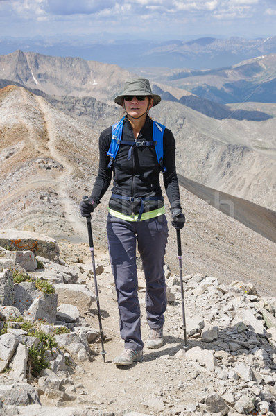 Woman Mountain Hiker Stock photo © pancaketom