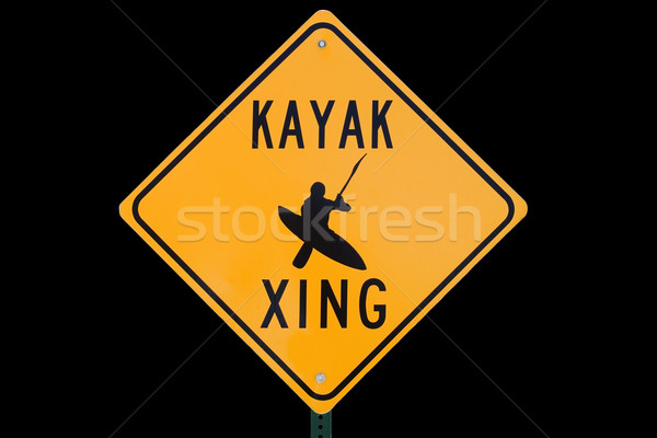 Kayak Crossing Sign Stock photo © pancaketom