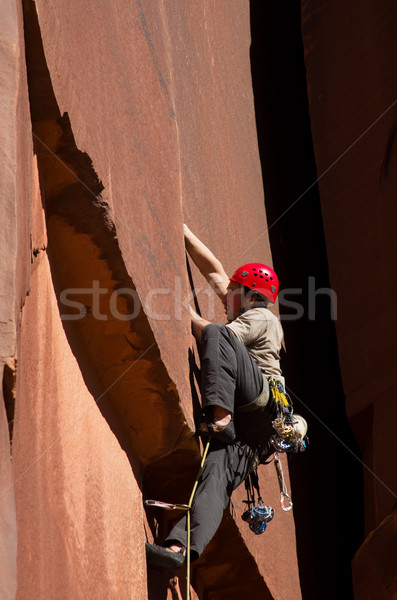 Man Crack Climbing Stock photo © pancaketom
