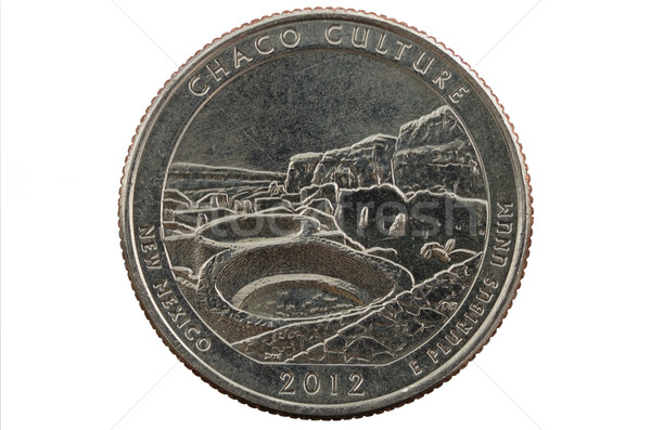 Nowy Meksyk kwartał monety kultury srebrny USA Zdjęcia stock © pancaketom