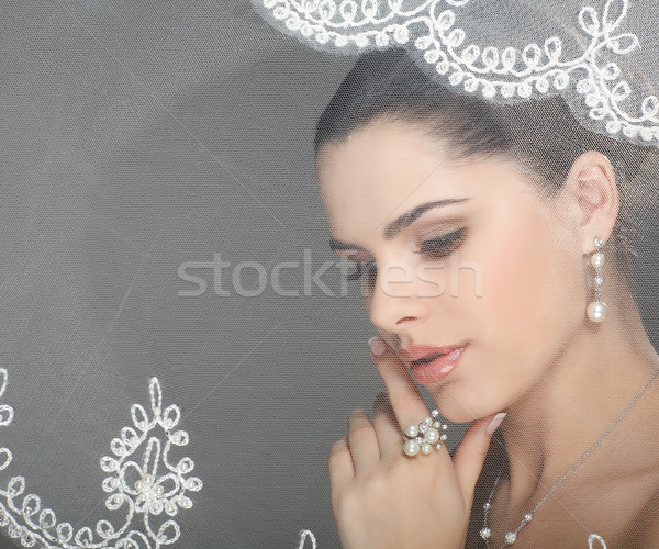 Stok fotoğraf: Düğün · dekorasyon · kız · kadın · saç · güzellik