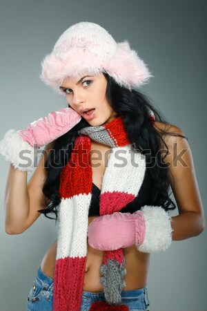 Beautiful and sexy woman wearing santa clause costume Stock photo © pandorabox