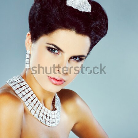 beautiful young girl  with  glass of wine Stock photo © pandorabox