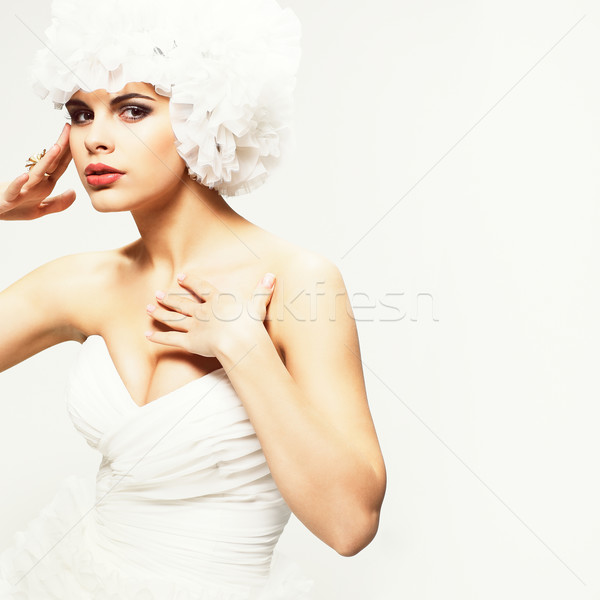 A beautiful sexual girl is in a wedding-dress, wedding decoration Stock photo © pandorabox