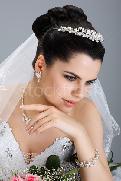Nuntă decorare fată femei natură păr Imagine de stoc © pandorabox