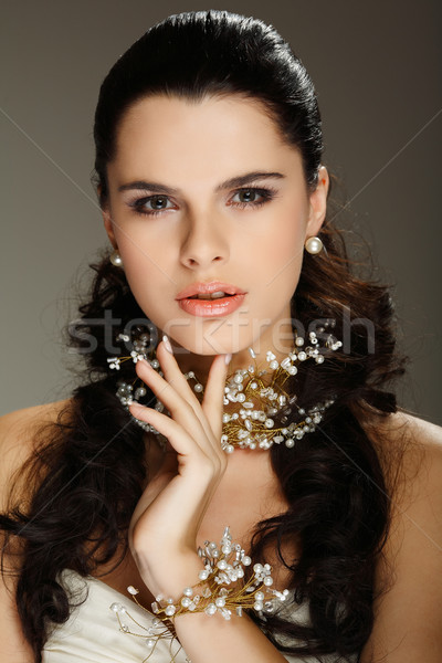 Nuntă decorare fată femei păr frumuseţe Imagine de stoc © pandorabox