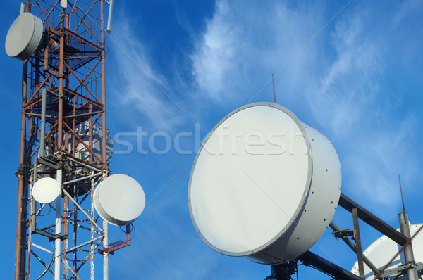 Telecommunication mast TV antennas Stock photo © papa1266