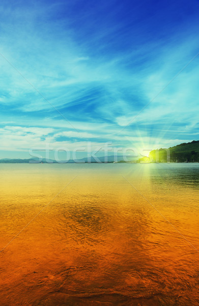 Mer coucher du soleil plage eau soleil océan [[stock_photo]] © papa1266